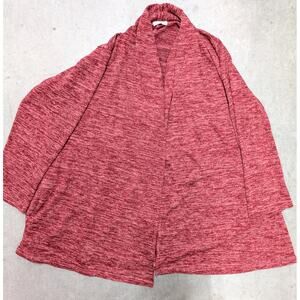 Larace Women Plus Size 3X Burgundy Space Dye Open Front Cardigan Lightweight